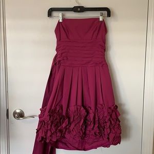 BCBG MaxAzria Strapless Fuschia Cocktail Dress
